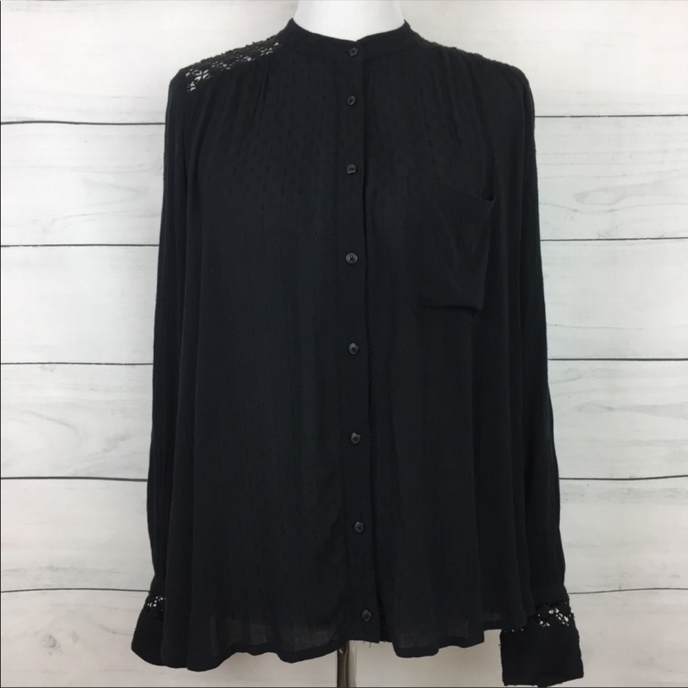 Black Button Down Blouse - image 2